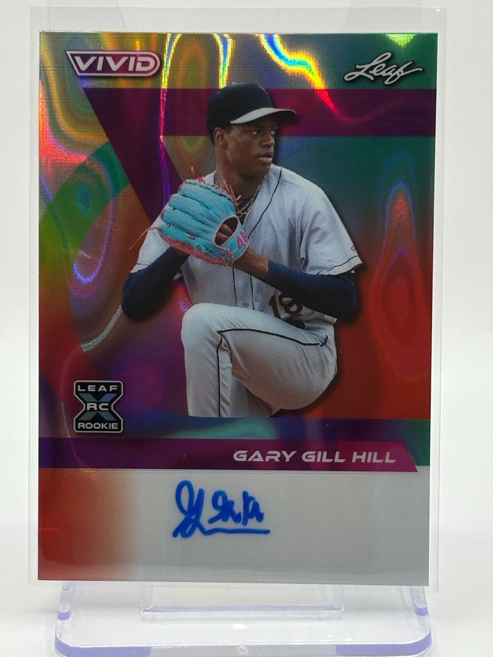2024 Leaf Vivid Baseball Gary Gill Hill Red Lava Auto 6/8 SP New York Mets